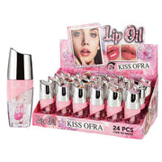 Kiss Ofra Hydrating Lip Oil Gloss Bulk Set (24-Pack) – Clear High-Shine Conditioning Lip Glow Oil (LG20)