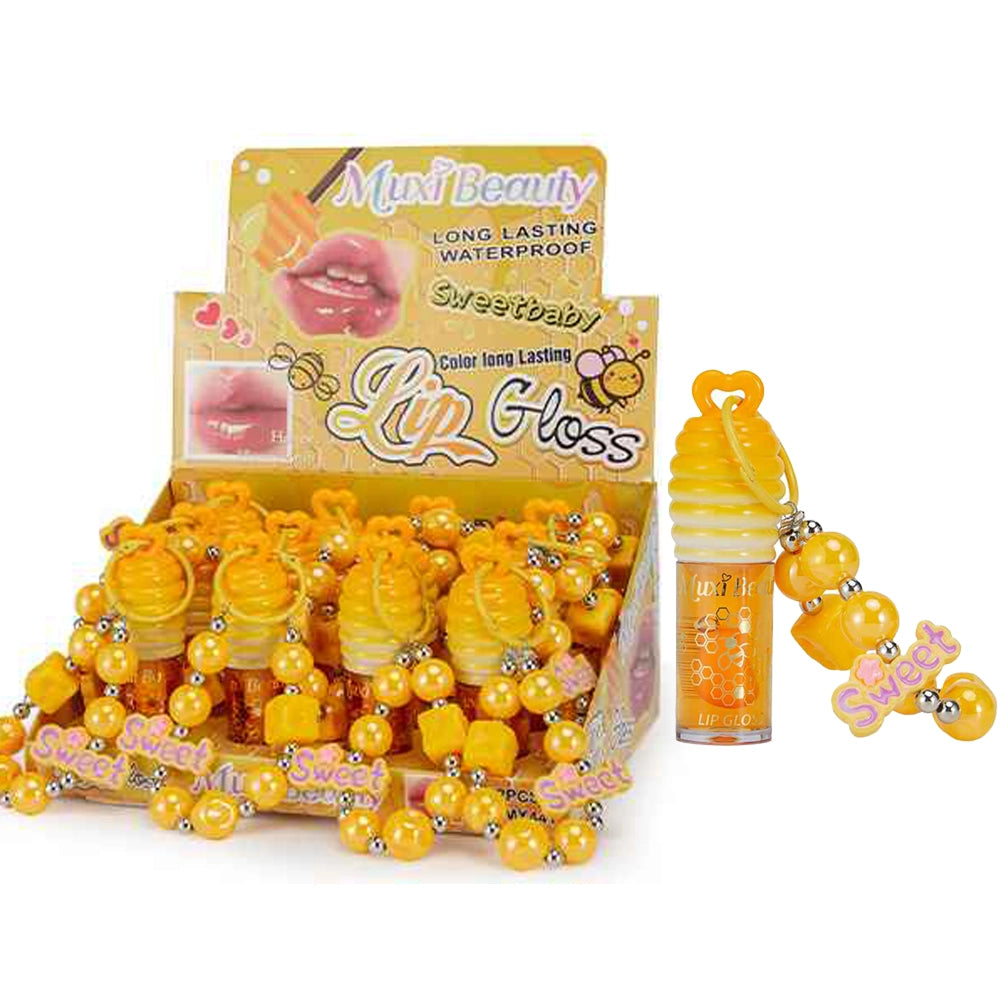 Muxi Beauty "Sweetbaby" Honeycomb Lip Gloss Keychain (LG24)