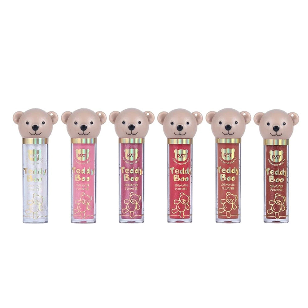 Romantic Beauty - Teddy Boo Shimmer Lip Gloss Plumper with Keychain (24 units)