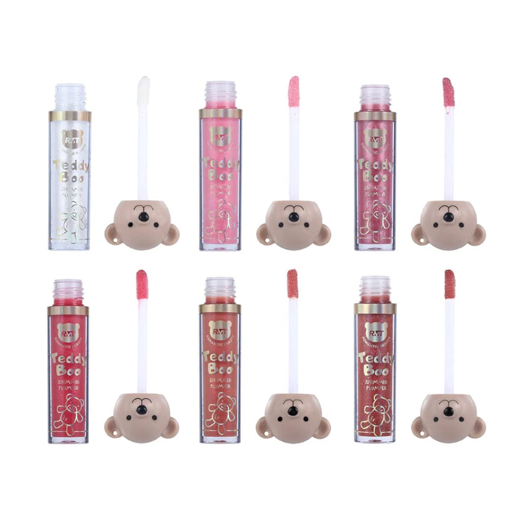 Romantic Beauty - Teddy Boo Shimmer Lip Gloss Plumper with Keychain (24 units)