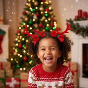 Kids Christmas Reindeer Antler Hair Clip Sets – Festive Glitter Bows, Holly & Tree Barrette Pairs (12 Pcs) | LHC29