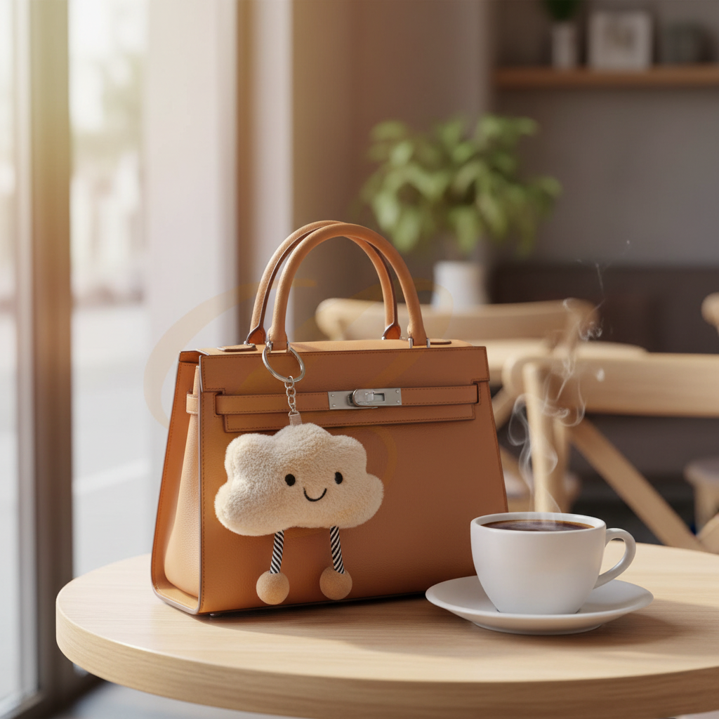 Cute Plush Cloud Keychain Set – Soft Fluffy Cloud Bag Charm with Dangling Legs & Keyring Pendant for Backpacks, Keys, & Gifts (LKC-0236)