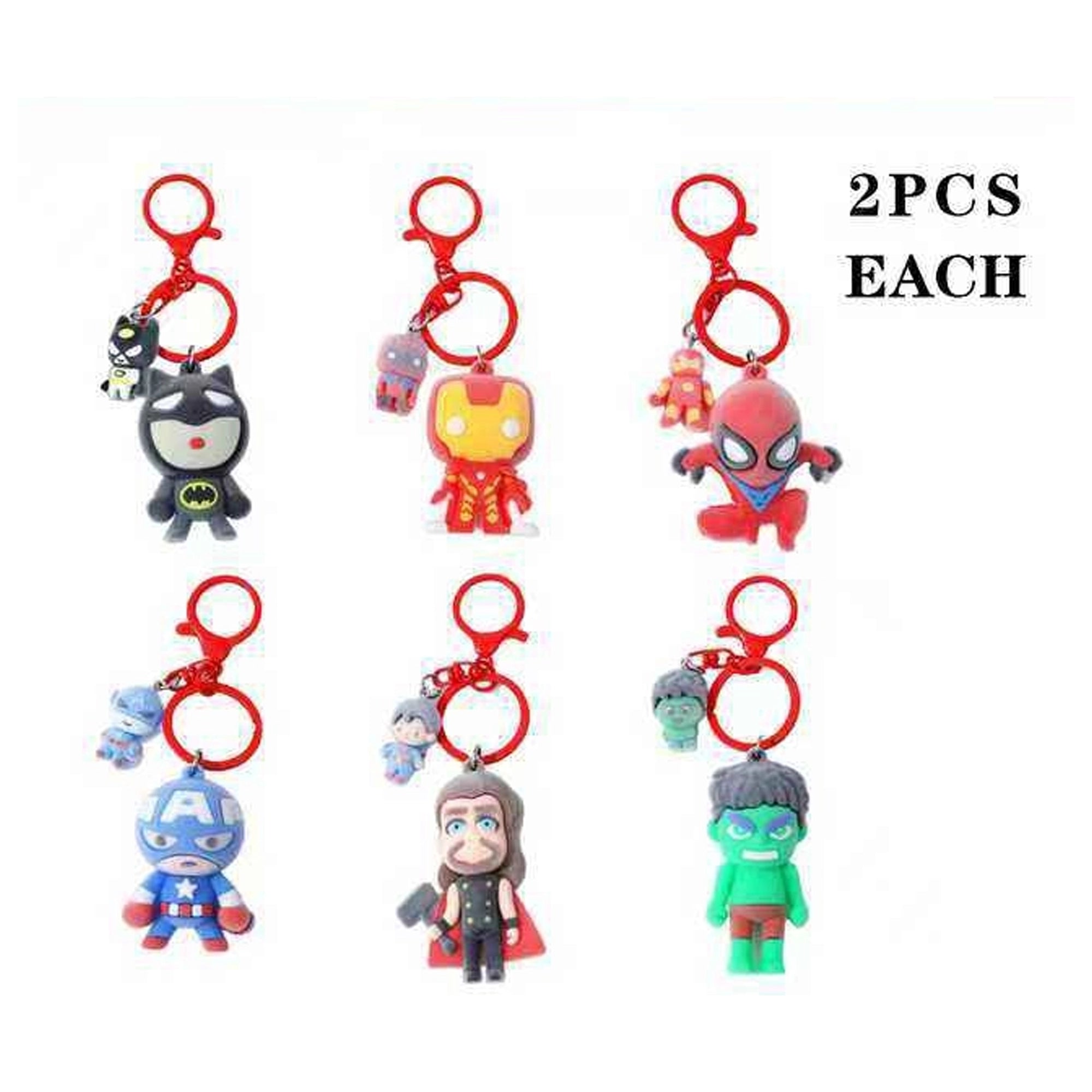 Heroic Character Plush Keychains – Soft Figurine Keyring with Mini Charm – Red Lobster Clip Accessory for Backpacks, Bags, and Party Favors (LKC24A)