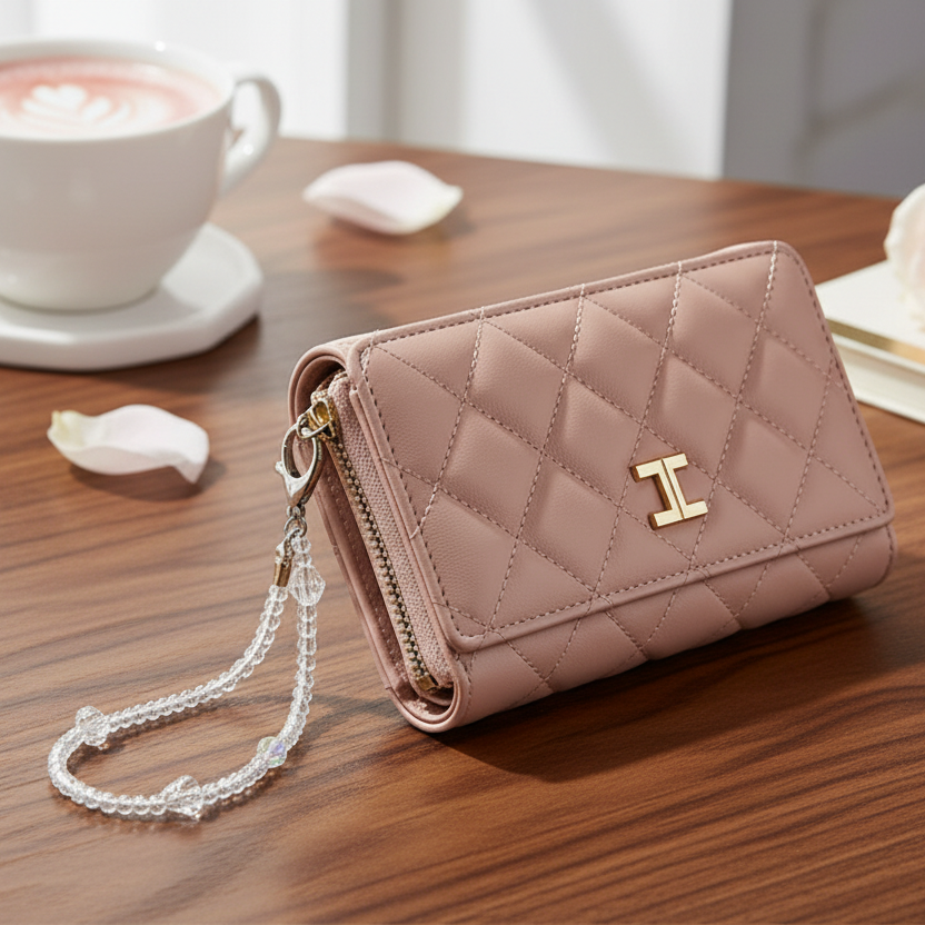 Crystal Beaded Phone Lanyard Wrist Strap – Elegant Glass Charm for Keys & Bags (LKC36A)