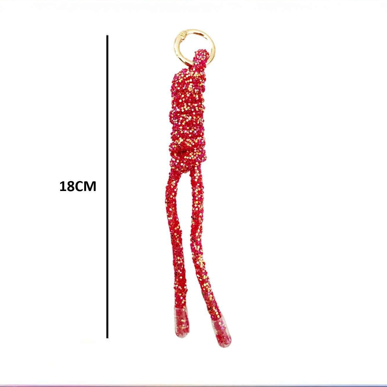 Colorful Glitter Rope Knot Keychains – 12-Piece Bulk Set L(KC47BC)