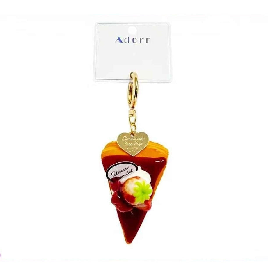12-Piece Miniature Dessert Keychain Set – Realistic Fruit Cake & Tart Bag Charms (4 Designs) (LKC76)