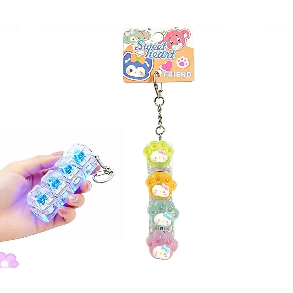 Kawaii Cartoon Paw & Character Liquid Keychain Set (12 Pack) – Cute Acrylic Floating Charm Keyring Bulk Pack for Backpacks & Party Favors (LKC95)
