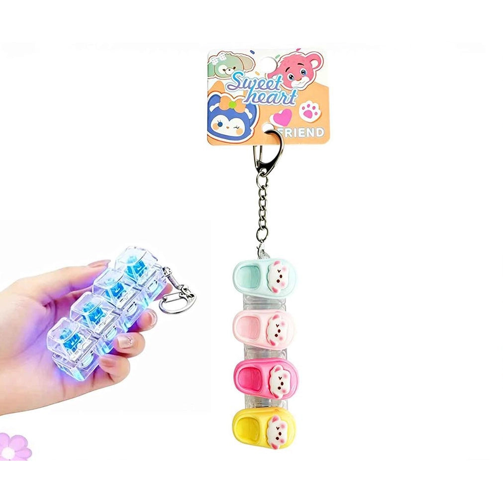Cute Mini Clog Shoe Keychain Clicker Set – Kawaii Cartoon Animal Keyring Charm (14cm) (LKC96)
