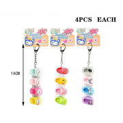 Cute Mini Clog Shoe Keychain Clicker Set – Kawaii Cartoon Animal Keyring Charm (14cm) (LKC96)