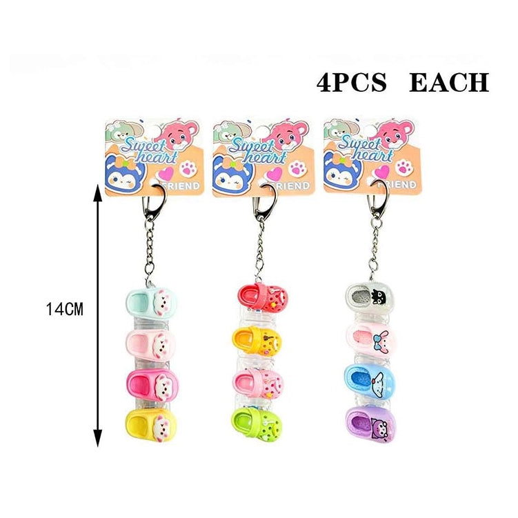 Cute Mini Clog Shoe Keychain Clicker Set – Kawaii Cartoon Animal Keyring Charm (14cm) (LKC96)