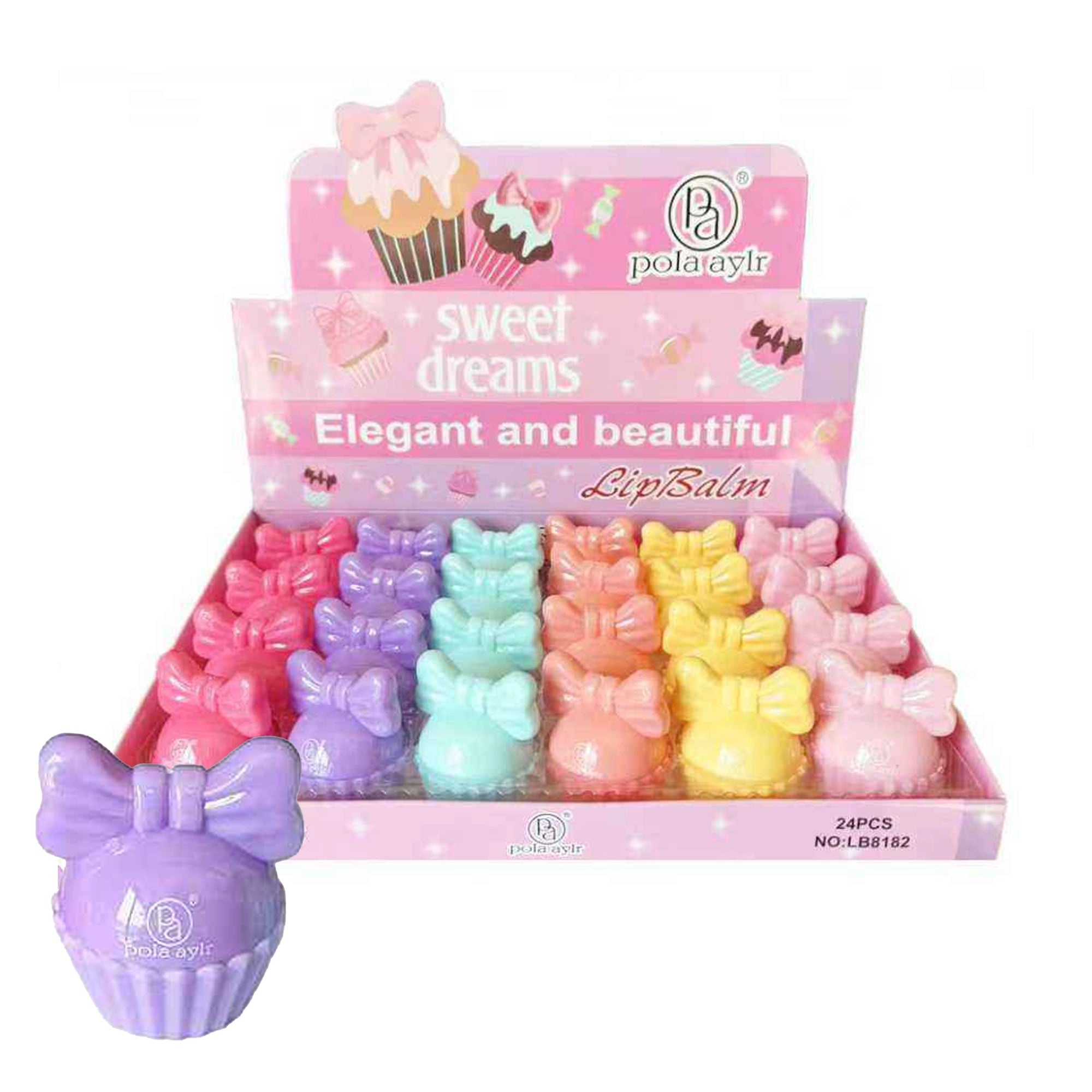 Sweet Dreams Cupcake Lip Balm Display - 24pc (LLG07A)