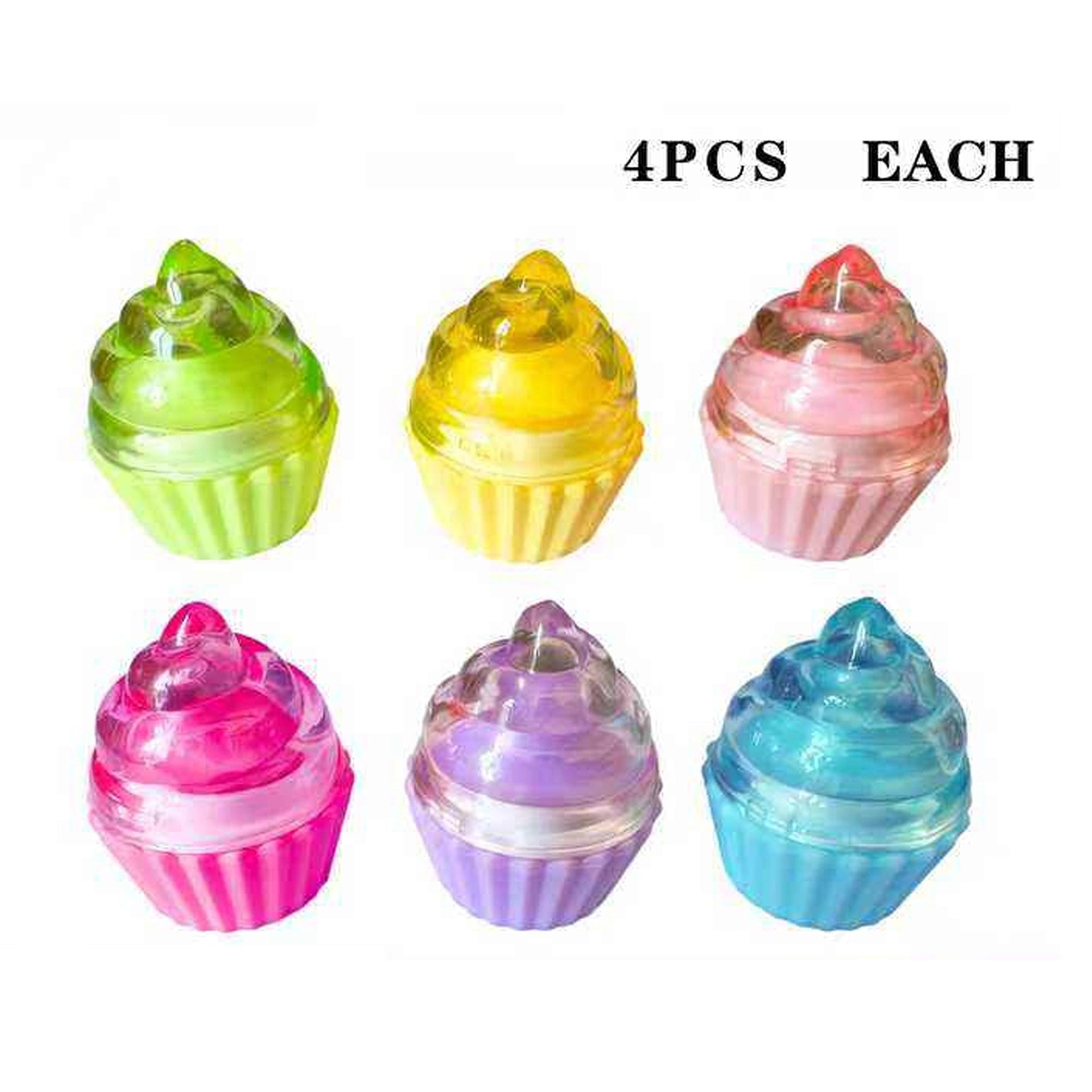 "Cake Love" Cupcake Lip Balm Display - 24-Piece Set, 6 Assorted Flavors (LLG08A)