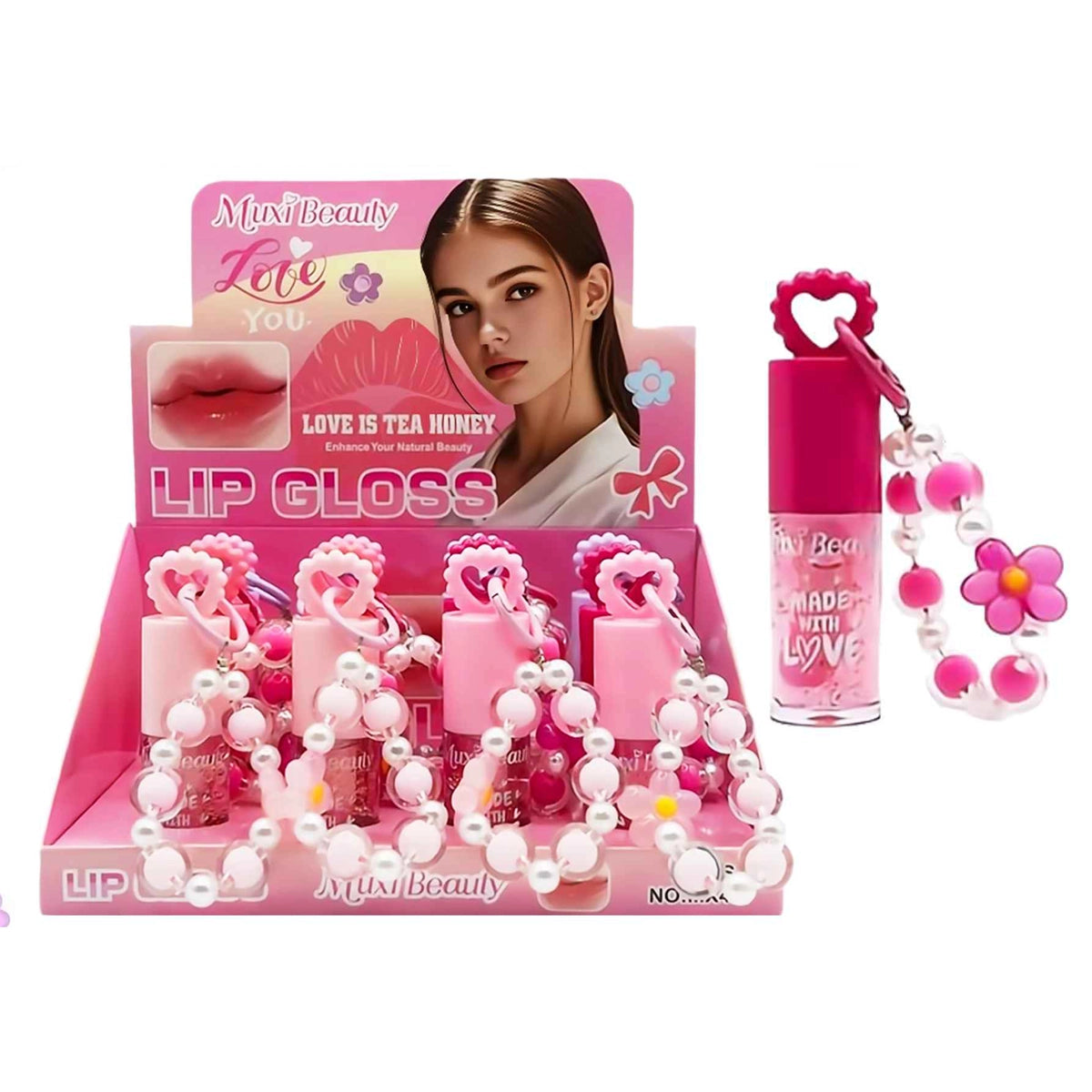 Muxi Beauty "Love You" Keychain Lip Gloss (LLG14)