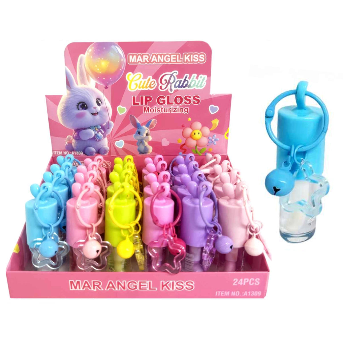 Mar Angel Kiss "Cute Rabbit" Lip Gloss Keychain (LLG16)