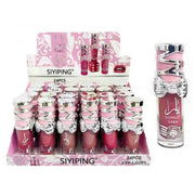 Siyinping Yara 24-Piece Liquid Lipstick Set – Long-Lasting, High-Pigment Lip Gloss Bulk Display Box, Matte & Glossy Shades, Elegant Bow Packaging (SYP-LG201)