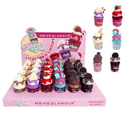 Meike Glamour Magic Cup Lip Gloss & Lip Tint Set (24-Piece Display PDQ) – Ice Cream Sundae & Dessert Shaped Hydrating Lip Gloss, Cute Makeup Gift Set for Girls (LLG21)