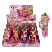 Magic Your Life 12-Piece Grape Lip Gloss Keychain Bulk Set – Moisturizing Lip Glaze with Cute Fruit Charm, High-Shine Hydrating Liquid Lipstick for Girls & Teens, 4 Shades (LLG22)
