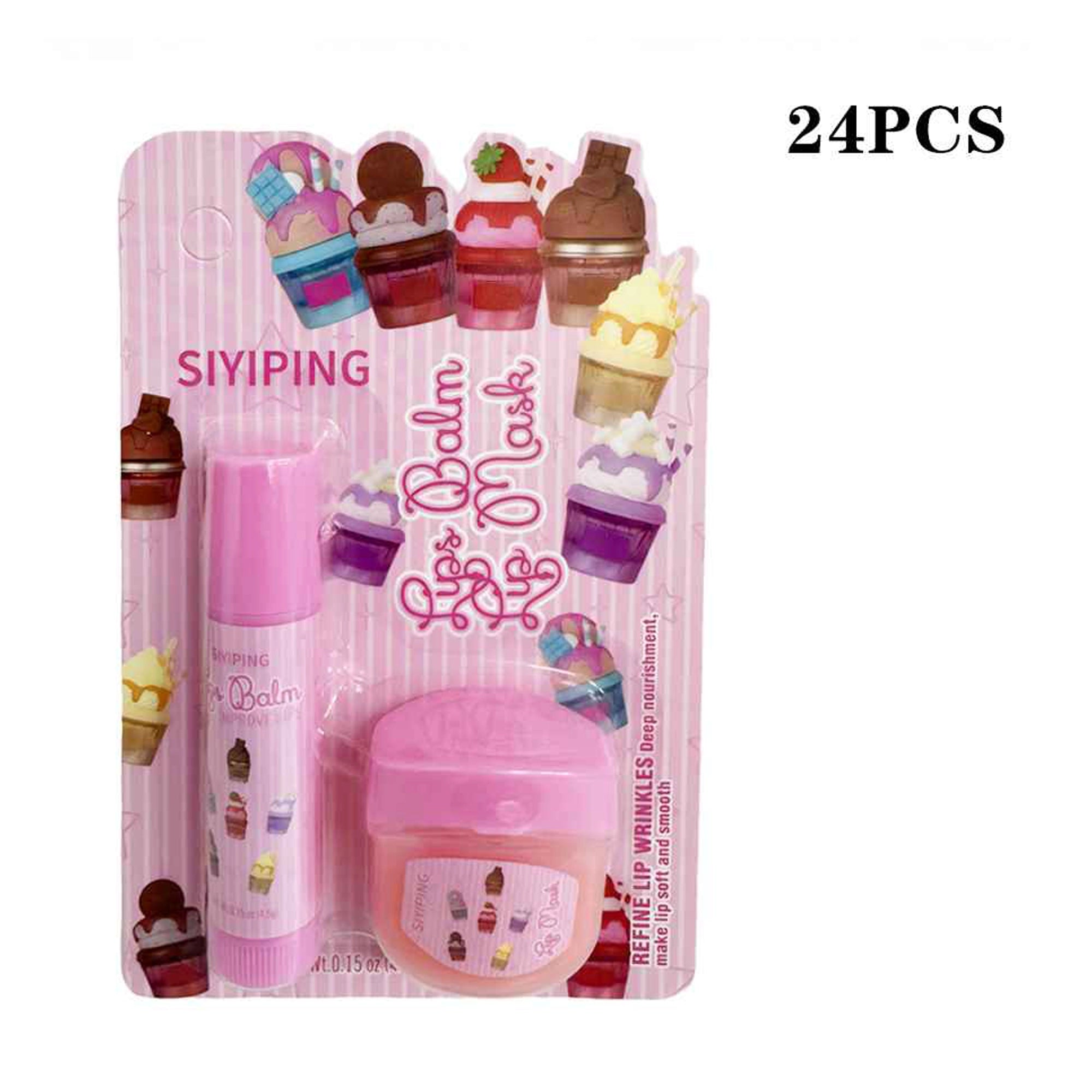 2-in-1 Lip Balm and Lip Mask Set (24-Pack Display Box) (LLG28)