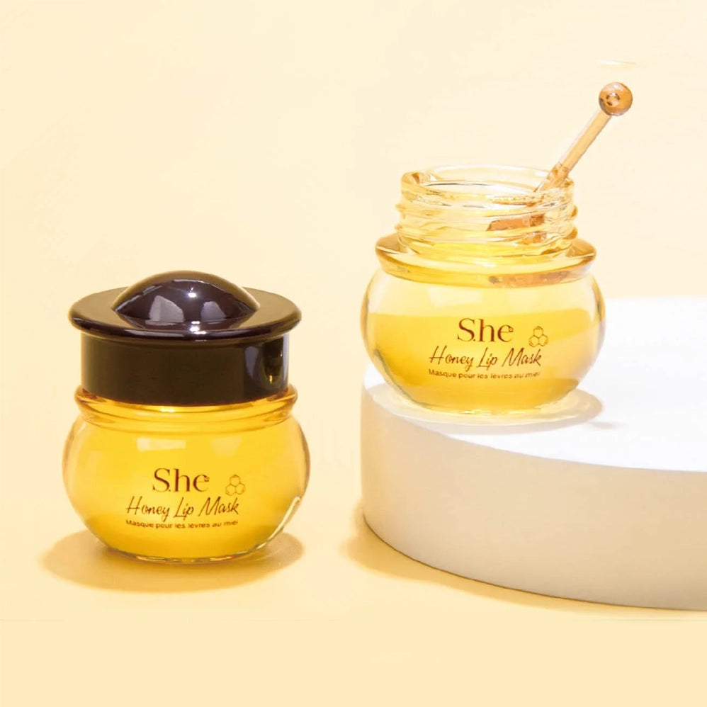 S.he Makeup "Honey Lip Mask" Deep Hydration & Moisturizing Repair Pot with Dipper Applicator – 12pcs