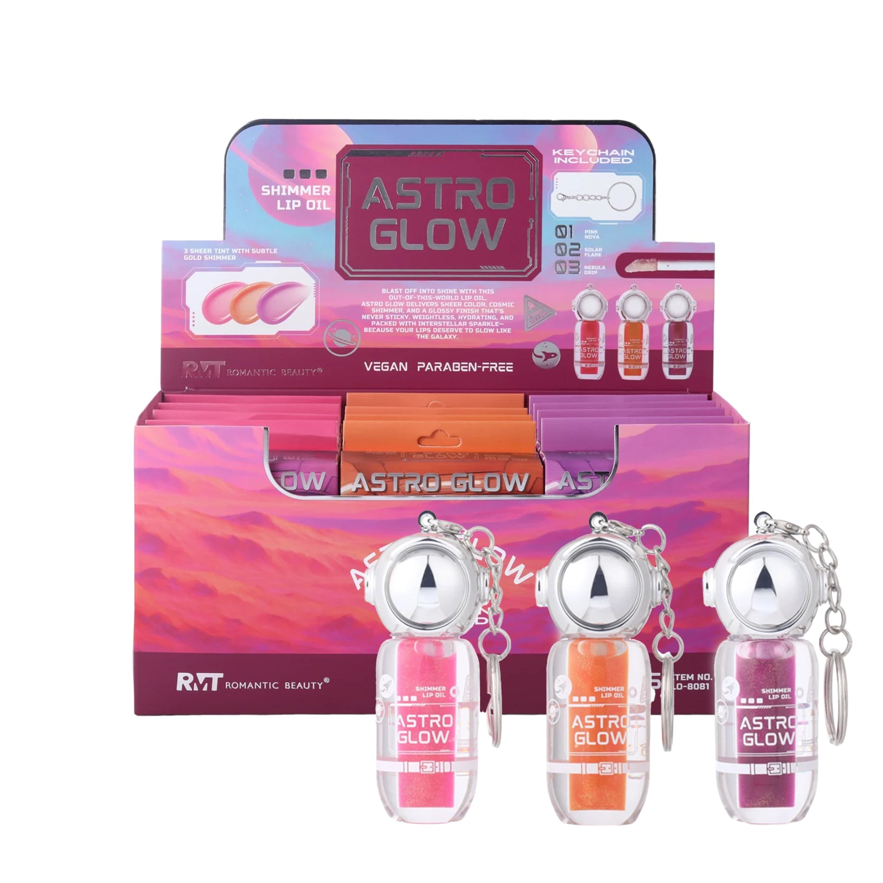 Romantic Beauty - Astro Glow Shimmer Lip Oil Keychain