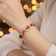 Our Lady of Guadalupe Red String Bracelet Set – Adjustable Braided Virgin Mary Protection Bracelets with Crystal Accents, Lucky Evil Eye Amulet, Religious Jewelry Gift, 12-Pack (LRB11A)