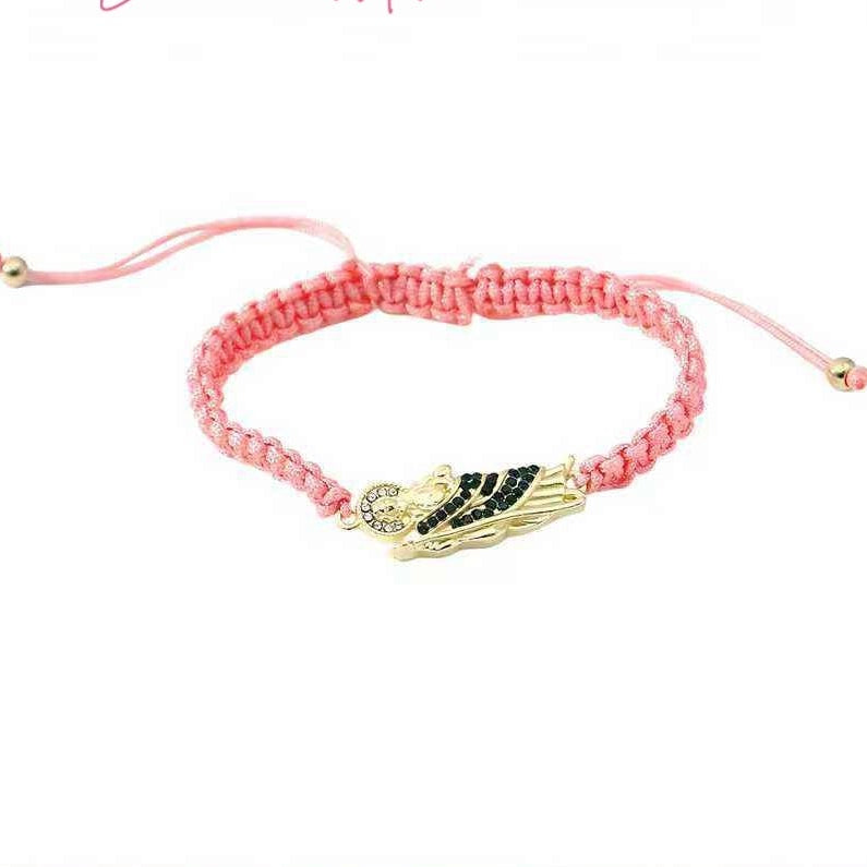 Religious Charm Macramé Bracelet – San Judas Tadeo Protection Jewelry (LRB16A)