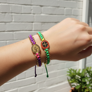 Saint Benedict Medal Protection Bracelet – Colorful Braided Cord with Gold-Tone San Benito Charm – Adjustable Religious Jewelry for Men & Women (LRB19A)
