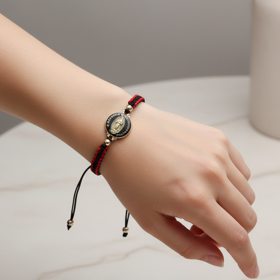 Virgin of Guadalupe Hand-Woven Religious Bracelet – Adjustable San Judas Tadeo Style Cord (LRB20A)