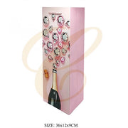 Celebration Champagne Bottle Wine Gift Bag 36x12x9cm | Festive Confetti & Disco Bottle Paper Gift Bag Assortment (12 Pack Bulk) LSB-0667