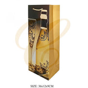 Product Title: Luxury Gold Champagne & Wine Glass Paper Gift Bag 36x12x9cm | Elegant Bottle Packaging Bag Assortment (12 Pack Bulk) (LSB-0668)