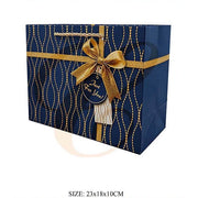 Geometric Wave Gold Ribbon Gift Bag with Gift Tag 23x18x10cm | Elegant "Just For You" Paper Gift Bag Assortment (12 Pack Bulk)  LSB-0715S