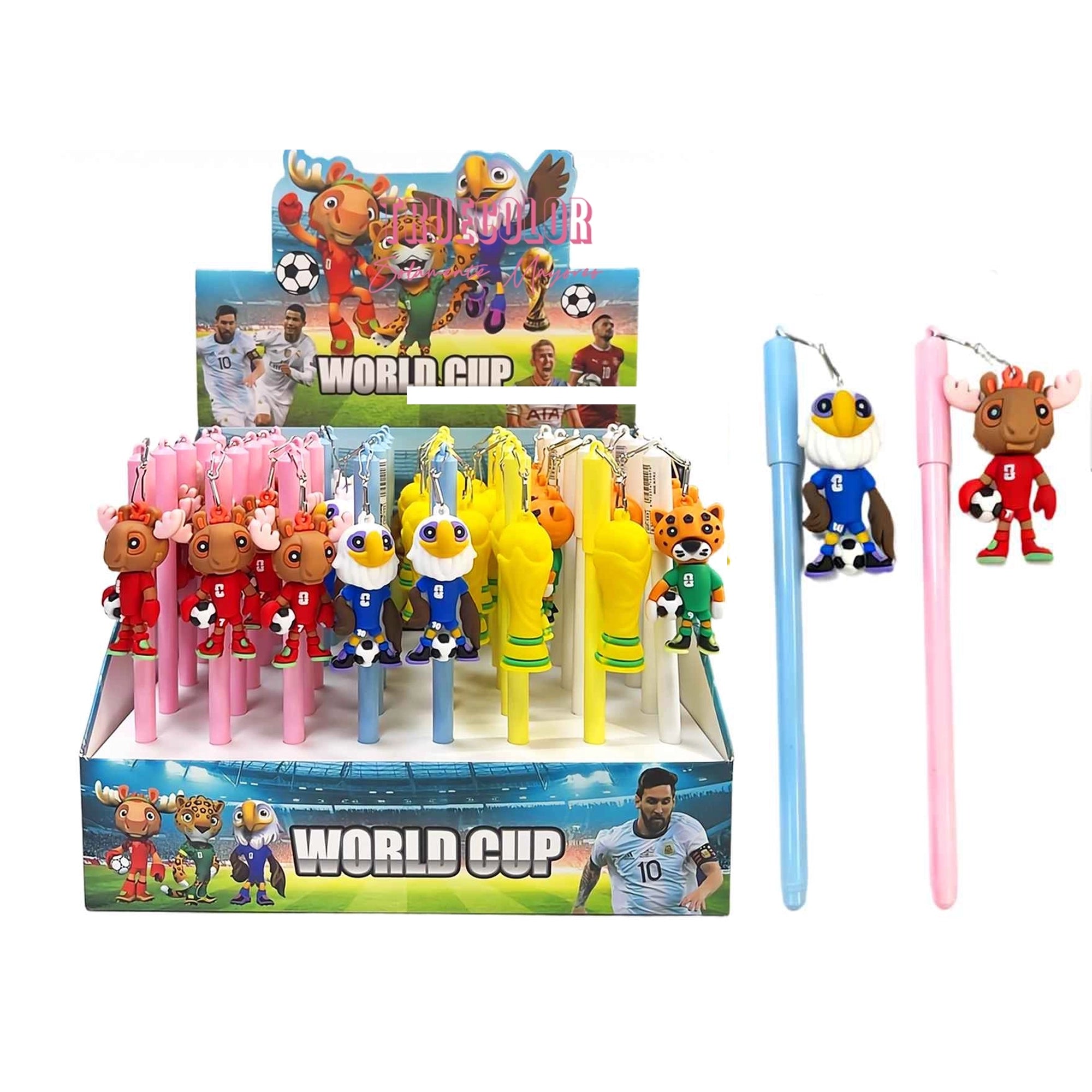 World Cup Soccer Mascot Stationery Set – 40-Piece Gel Pen Display Box for Kids & Sports Fans (LST17A)
