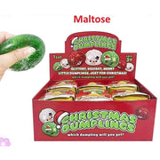 Christmas Dumplings Maltose Glitter Squishy Toys (8cm) – 12 Pack Holiday Stress Relief Fidget Toys for Kids & Adults (LT143)