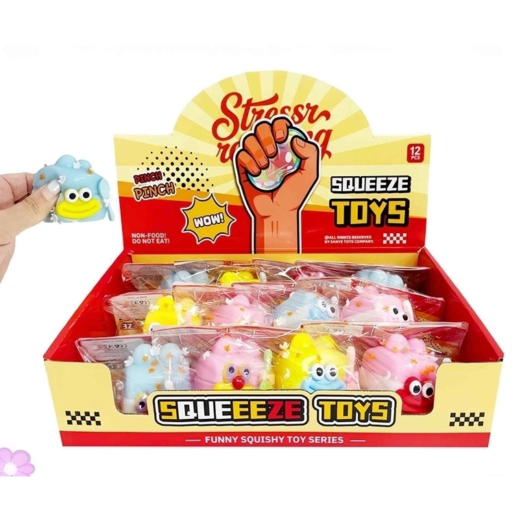 Cute Monster Squeeze Stress Relief Toys (5cm) – 12 Pack Funny Squishy Sensory Fidget Toys for Kids & Adults (LT157)
