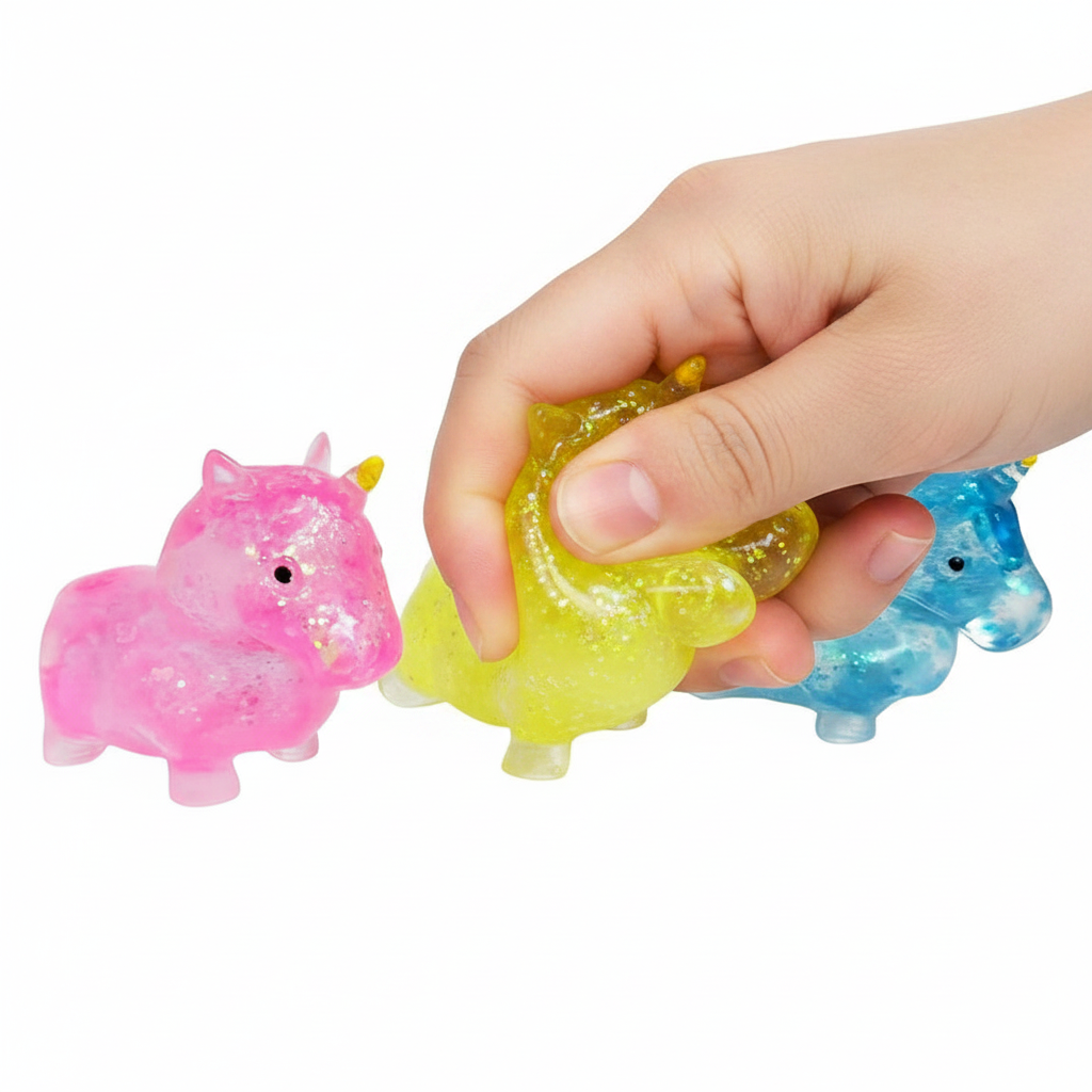 Pinch Family Unicorn Squishy Toy Bulk Pack (12-Piece Display Box) – 11cm Glitter Squeeze Sensory Toys for Kids, Stress Relief, Fidget Party Favors (LT60)