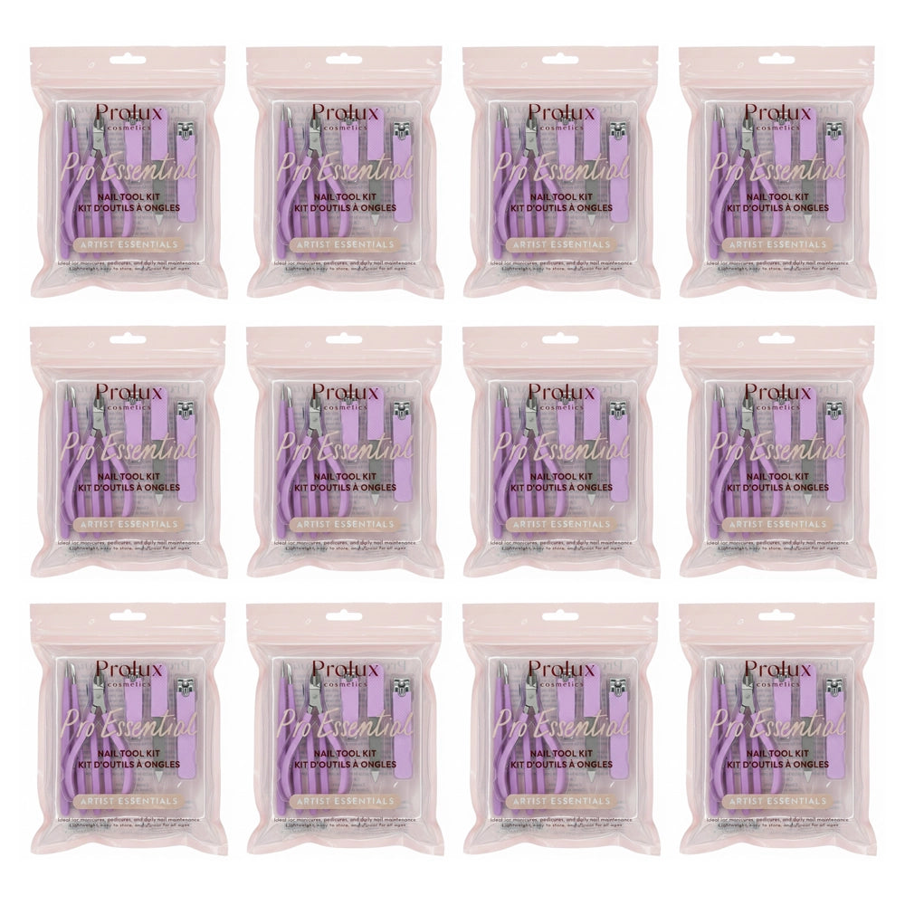 Prolux Cosmetics Pro Essential Nail Tool Kit – 6-Piece Lavender Manicure & Pedicure Grooming Set