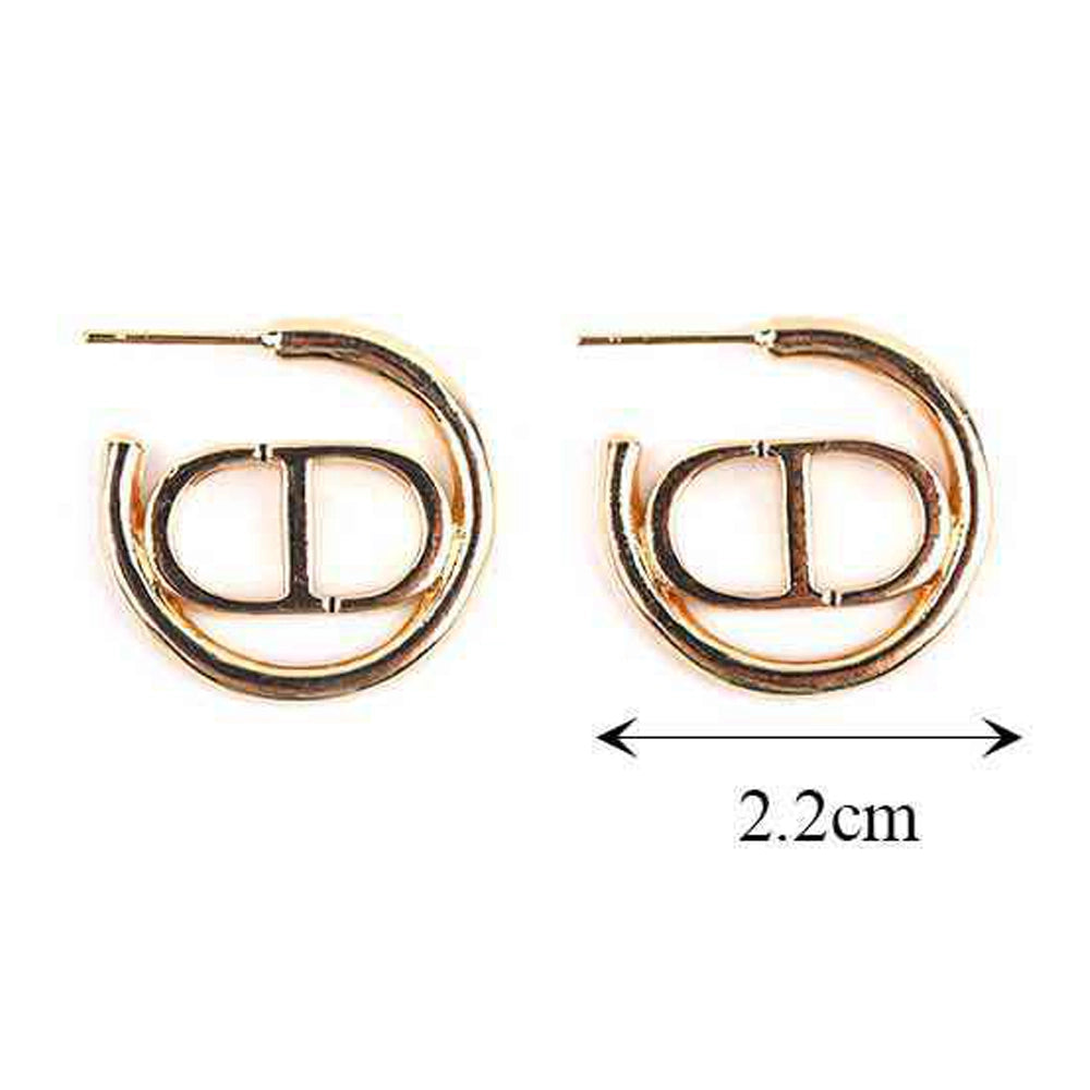Elevate Your Style: Chic "CD" Inspired Hoop Earrings (MER-7058)