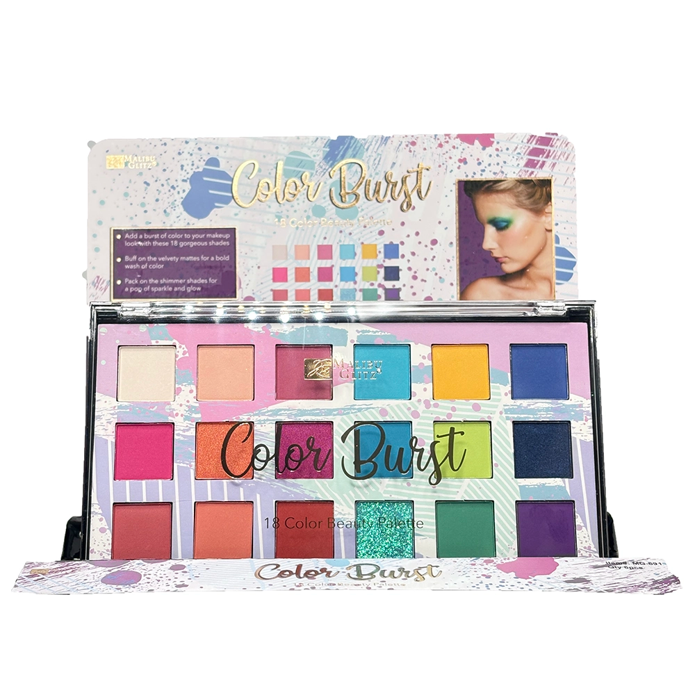 MALIBU GLITZ COLOR BURST 18 COLOR BEAUTY PALETTE (6PCS / DS)