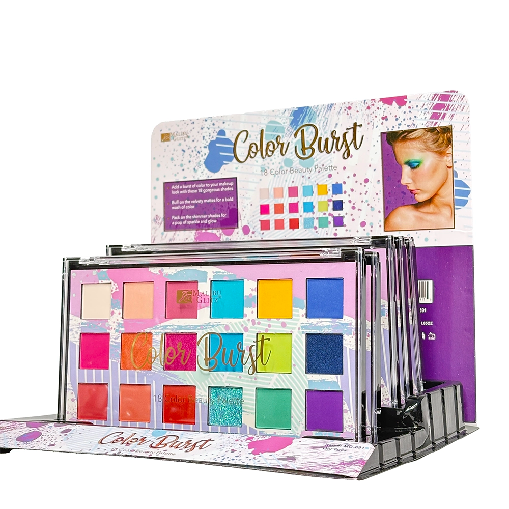 MALIBU GLITZ COLOR BURST 18 COLOR BEAUTY PALETTE (6PCS / DS)