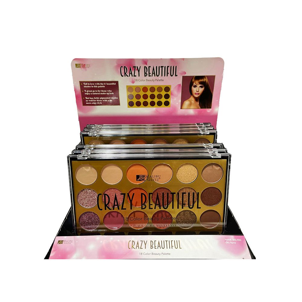 Malibu Glitz - Crazy Beautiful 18 Color Beauty Palette W-E-01