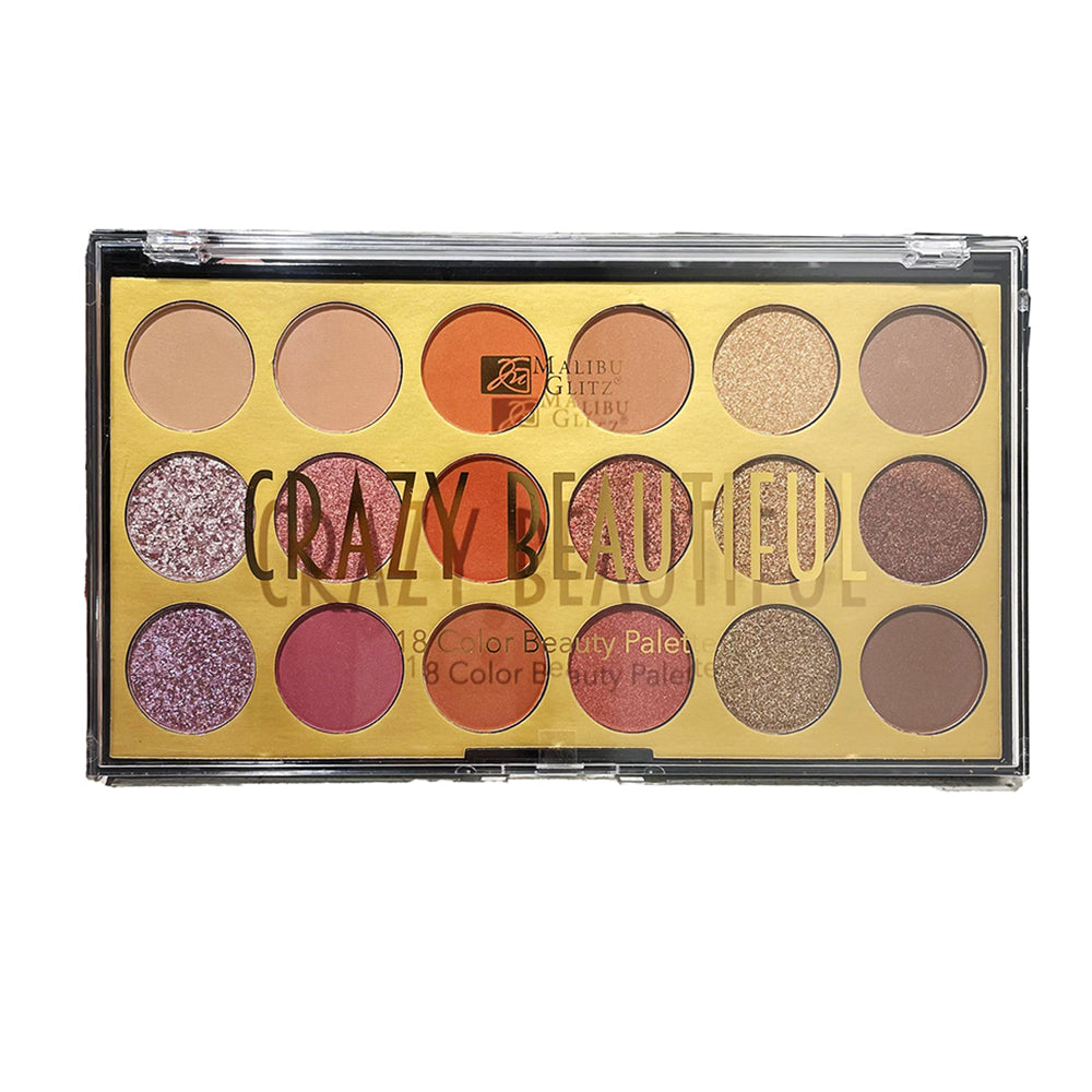 Malibu Glitz - Crazy Beautiful 18 Color Beauty Palette W-E-01