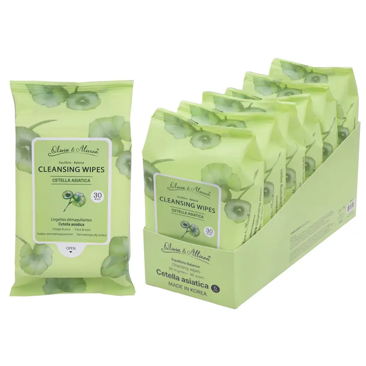 S.HE - Olivia & Alison Soothing Centella Asiatica Facial Cleansing Wipes (30 Wipes)
