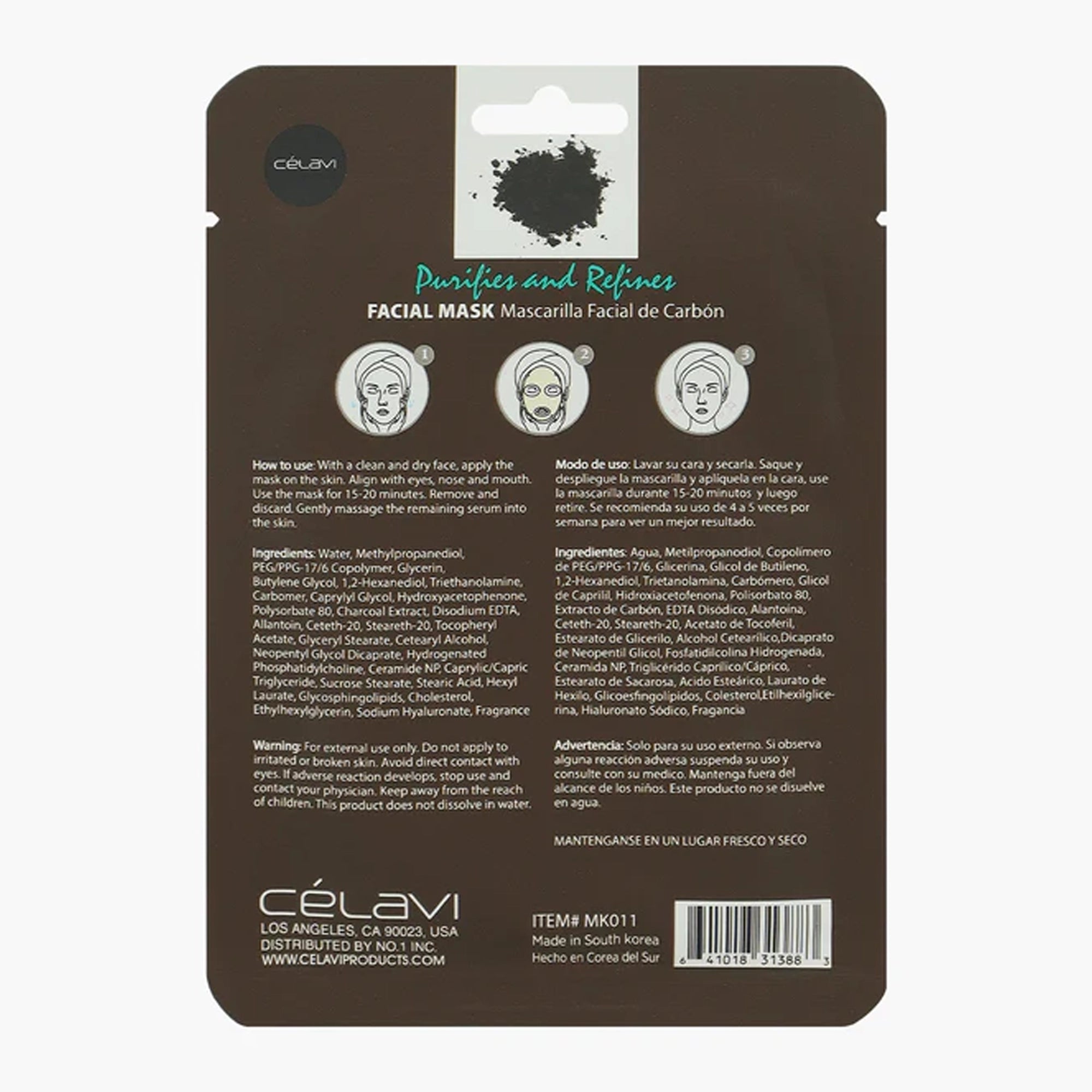 Celavi - Charcoal Facial Sheet Mask – Purifying & Pore-Refining Skincare