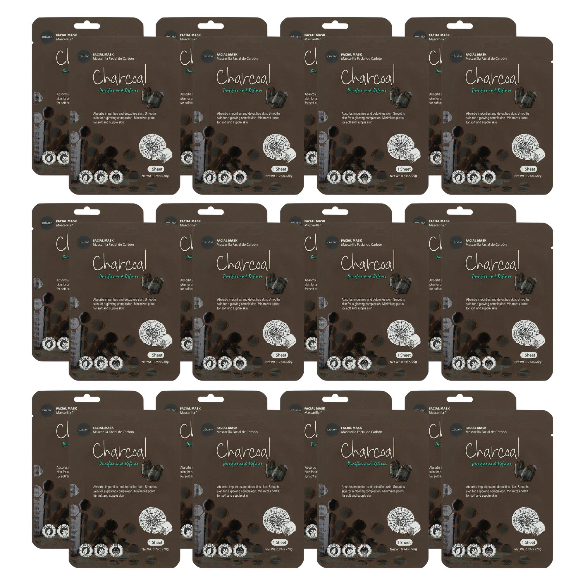 Celavi - Charcoal Facial Sheet Mask – Purifying & Pore-Refining Skincare