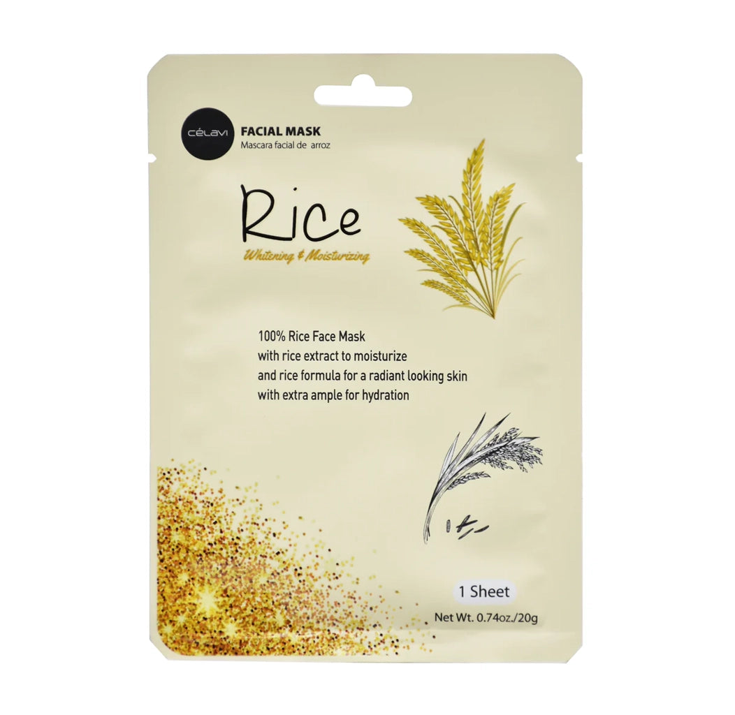 Celavi - Rice Whitening & Moisturizing Facial Mask (24pcs)