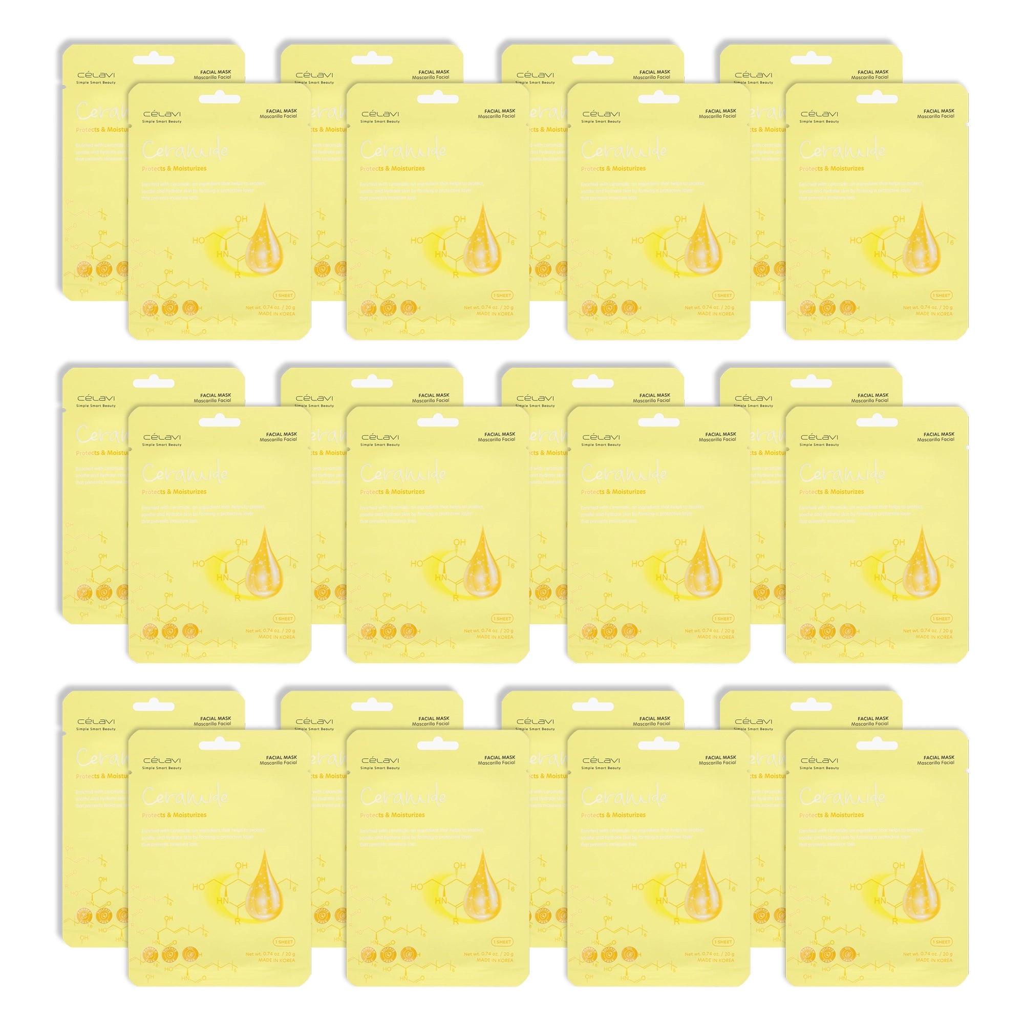 Celavi - Ceramide Facial Sheet Mask: Deep Hydration & Protection
