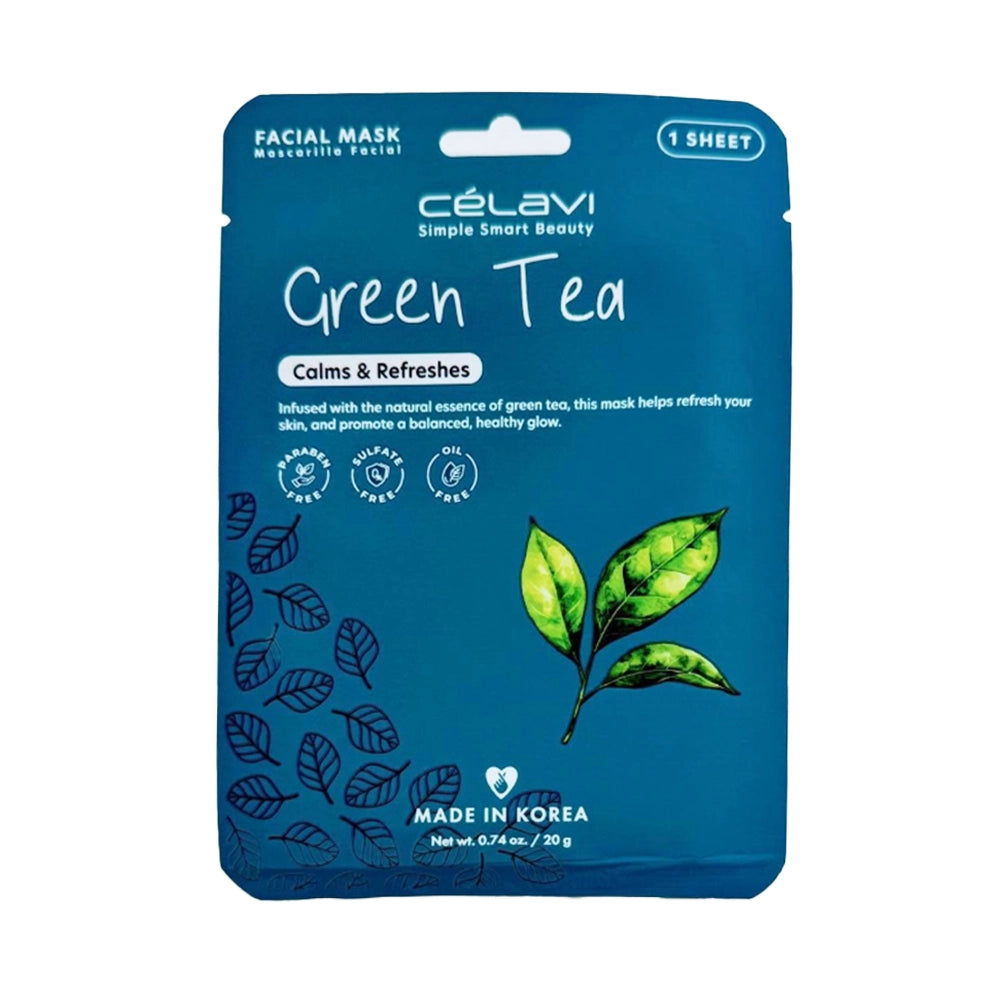 Célavi - Green Tea Essence Facial Sheet Mask