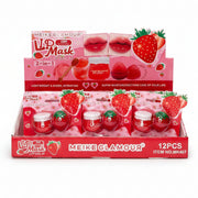 MEIKE GLAMOUR 2-in-1 Strawberry Lip Mask & Lip Balm Set (12-Piece Display Box) | Hydrating, Lightweight & Super Moisturizing Lip Care (MK467)