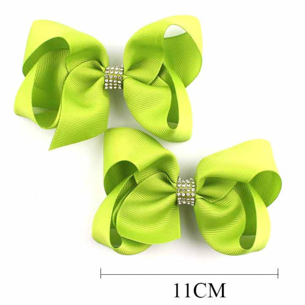 Vibrant Lime Green Dazzle 11cm Hair Bow