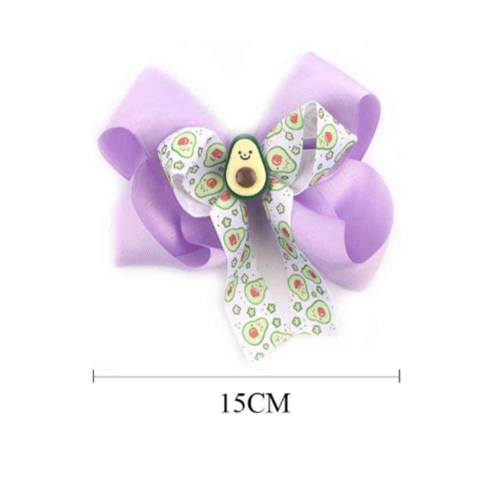 awaii Avocado Print Mega Hair Bow Clip - 6-Pack